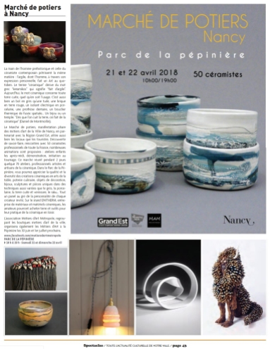 2018 - 04 AVRIL - Spectacle et Art de vivre Nancy - Article - Site Elodie LESIGNE